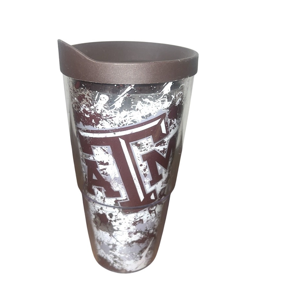 TEXAS A&M Aggies Design Double Wall 24oz.Tervis Cold/Hot Travel Tumbler w/Lid